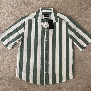 Oversized Stripe Green & White Shirt
